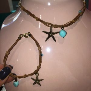 Leather chocked evil eye necklace